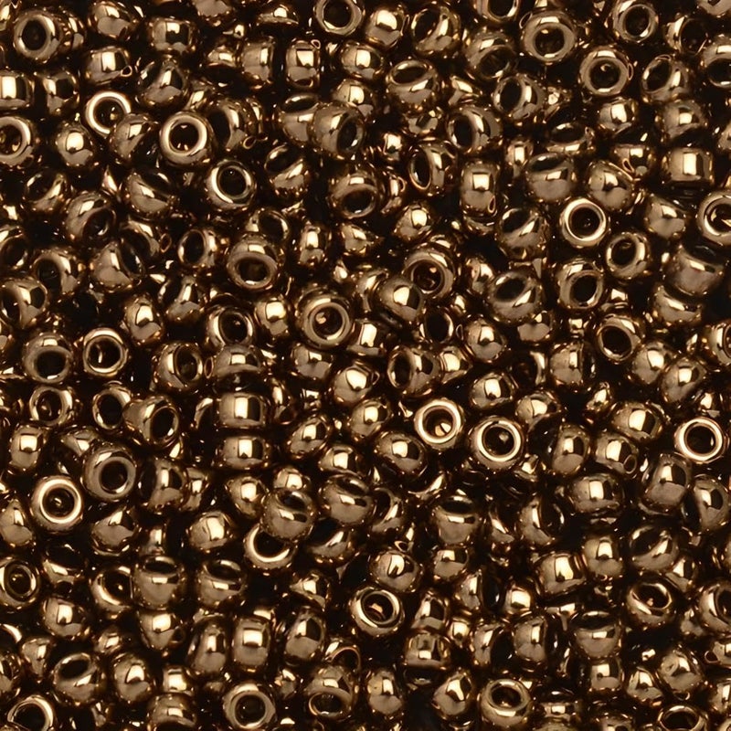 Miyuki Round Rocaille Seed Beads Size 15/0, 8.2 Gram Each, Metallic Dark Bronze 15-457 (1) - Image 3